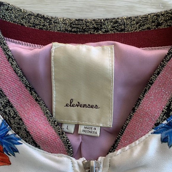 Elevenses Floral Bomber Jacket, Large. Like New. - Picture 3 of 12